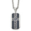 Stainless Steel Brushed and Polished Black IP-plated Cross 24in Necklace