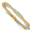 14K w/Rhodium Mesh Twist Slip-on Stretch Bracelet