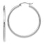 14K White Gold 35mm Polished Hoop Earrings with Rhodium Finish