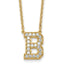 14k 1/2 carat Lab Grown Diamond VS+ F+ Complete Letter B 18 inch Initial Necklace