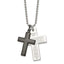 Lord's Prayer Cross Necklace in Black IP Stainless Steel