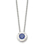 Chisel Stainless Steel Polished CZ September Birthstone Circle Pendant on a 20 inch Multi-Link Chain Necklace