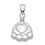 Sterling Silver 925 Polished Paw Ash Holder Pendant by Sophia Jewelers