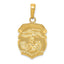 14K Gold Saint Michael Medal Pendant with Solid Flat Design