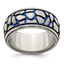 Blue Anodized Brushed Wedding Band in Titanium, 10mm