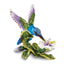 Luxury Giftware by Jere Bejeweled Crystals Gold-tone Enameled GRACEFUL FLIGHT Blue/Purple/Green Hummingbird Trinket Box with Matching 18 Inch Necklace