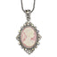 Sterling Silver 925 Women's Vintage Cameo Necklace with Crystal Accent