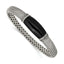 Sophia Jewelers Sterling Silver Onyx Diamond Hinged Bangle Bracelet