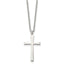Chisel Stainless Steel Polished Cross Pendant on an 18 inch Cable Chain Necklace