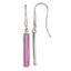 Titanium Drop Earrings with Pink Anodized Grooves and Sapphire Gemstone