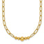14K Polished Graduated Beads 18 inch Paperclip Link Necklace