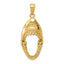 14K Gold Polished Jaws Shark Head Pendant for Men Bold & Themed Design
