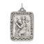 Sterling Silver 925 Saint Christopher Medal Antique Finish Pendant