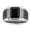 Men's Diamond & Onyx Square Ring in Sterling Silver