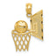 14K Gold Basketball Pendant with Polished Textured Finish, Solid Design