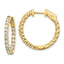 14k Diamond Round Hoop w/Safety Clasp Earrings
