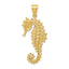14k Gold 3D Seahorse Pendant for Men with Polished Finish