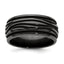 Grooved Waves Wedding Band in Black Titanium, 10mm