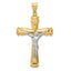 14K Two-Tone Gold Crucifix Pendant with Polished Finish 61mm