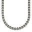 Sterling Silver Antiqued Brushed 5.00mm Fancy Box Link 19.75 inch Necklace