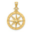 14K Gold Diamond-Cut Compass Pendant for Men with Polished Finish
