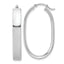 14k White Gold Oval Hoop Earrings
