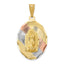 14K Gold & Rhodium Lady of Guadalupe Pendant with Diamond-Cut Detailing, Polished Finish