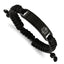 Stainless Steel Polished Black IP-plated with White Enamel Black Nylon Adjustable Medical ID Bracelet