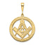 10K Gold Masonic Pendant with Polished & Textured Finish Elegant Symbol of Tradition
