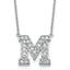 14k White Gold 5/8 carat Lab Grown Diamond VS+ F+ Complete Letter M 18 inch Initial Necklace