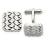 Stainless Steel Polished Weave Cuff Links