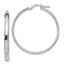 10K White Gold Polished Hoop Earrings with Rhodium Finish, Hollow Design