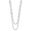 Chisel Stainless Steel Polished 2-Strand Pink Crystal Beaded 16 inch with 1 inch Extension Necklace