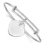 Sophia Jewelers 925 Sterling Silver Engravable Heart Bangle with Rhodium Finish