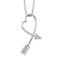 Brilliant Embers Sterling Silver CZ Arrow Heart Necklace with Extender