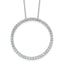 14k White Gold 2 carat Lab Grown Diamond VS/SI+ G+ Complete 18 inch Circle Slide Necklace