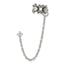 Stainless Steel Polished & Antiqued Cubic Zirconia Ear Climber Earrings for Women