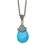 Simulated Turquoise & Marcasite Necklace in Stainless Steel