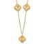 14K Polished and Diamond-cut Clover Station Necklace