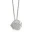 Sterling Silver Polished and Grooved CZ Fish 16 Inch with 2 Inch Extension Necklace