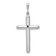 14K White Gold Cross Pendant with Polished Finish and Rhodium Plating