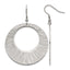 Stainless Steel Polished Textured Drop Dangle Earrings for Women