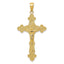 10K Polished Textured INRI Crucifix Fleur de Lis Pendant
