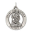 Sterling Silver 925 St. Christopher Medal Pendant Antiqued Finish