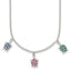 Sterling Silver Polished Green/Red/Blue Nano Crystal Turtles 16 inch Necklace