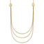 14K 3 Layer Ropa Chain Texture Side Circles W/ 2in Ext Necklace