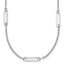 Sterling Silver Rhodium-plated Polished Paperclip Link 9-Station 24 Inch Necklace