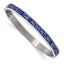 Stainless Steel Polished Blue Enamel Adventure Begins 6mm Bangle Bracelet for Women