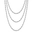 Sterling Silver Rhodium-Plated-pl Multi-layer Twisted Box w/2 in ext. Necklace