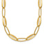 14k Brushed and Polished 7.25mm Long Oval Link 18 inch Necklace
